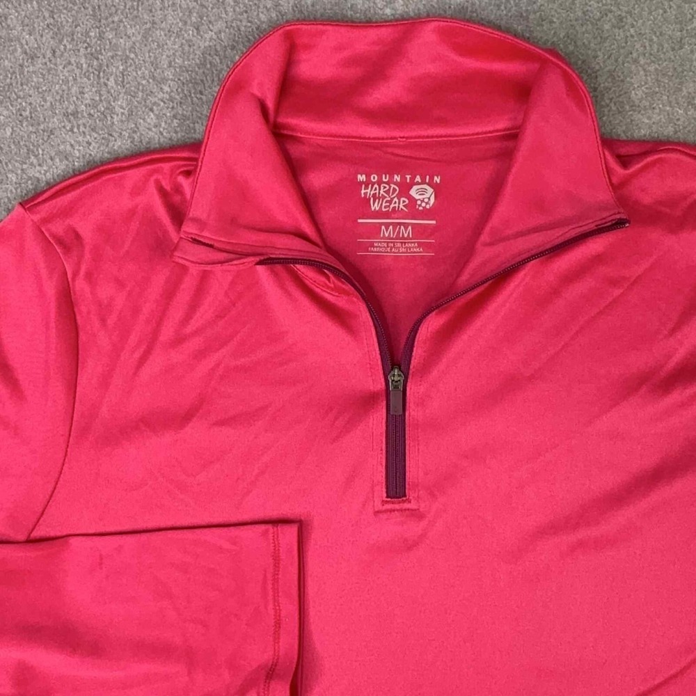 Mountain Hardware 1/4 Zip Mock Neck Pink Pullover Wicking Women's Size M Outdoor
